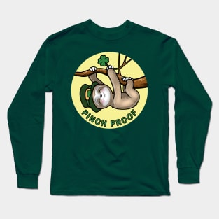 Pinch Proof St. Patrick’s Day Cute Lucky Sloth Long Sleeve T-Shirt